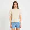 T-shirt manches courtes ecru femme