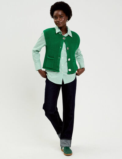 Gilet sans manches vert fonc&eacute; femme