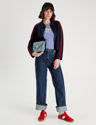 T-shirt manches courtes bleu gris femme