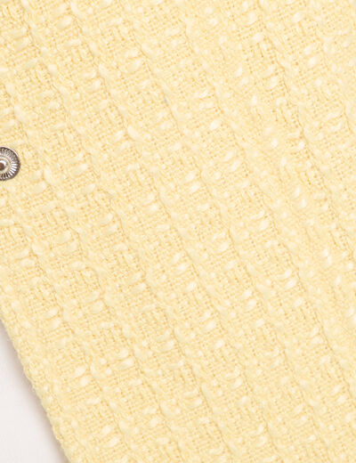 Veste tweed boutonné jaune clair femme