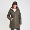 Parka &agrave; capuche r&eacute;versible vert kaki femme
