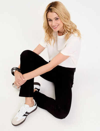 Jean regular taille standard denim noir femme