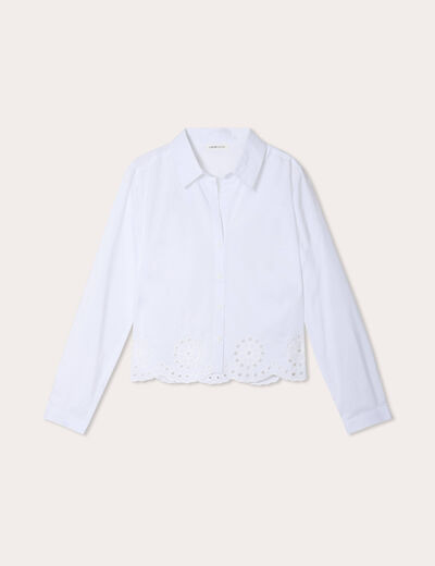 Chemise avec broderie ecru femme
