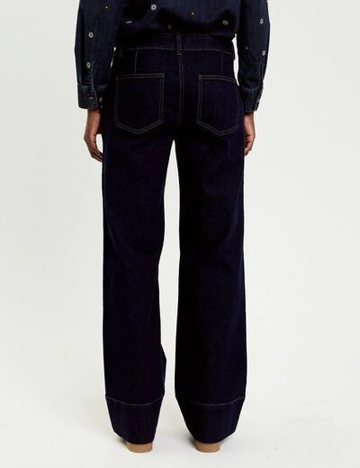 Jean wide leg taille standard denim brut femme