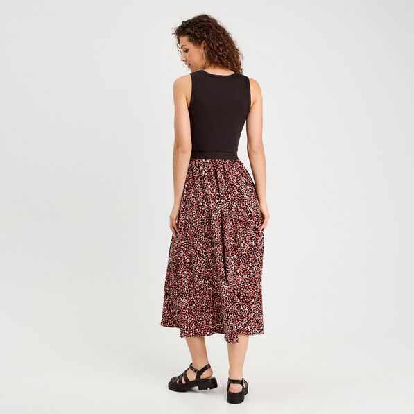 robe longue effet 2 en1 rouge femme Robe longue effet 2-en1 rouge femme