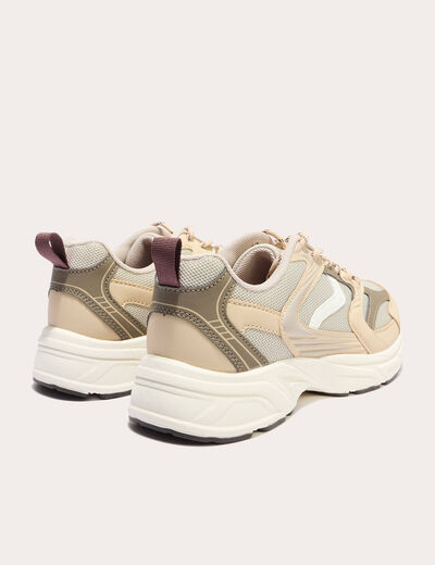 Baskets running à lacets sable femme