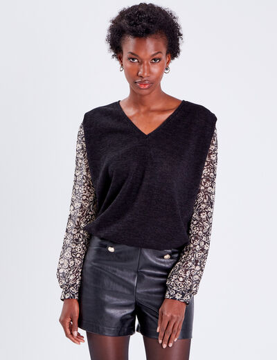 T-shirt manches longues noir femme