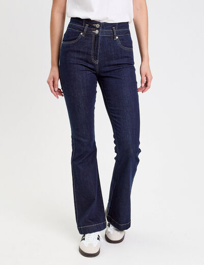 Jeans bootcut taille haute denim brut femme