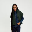 Gilet oversize cropped manches courtes vert fonc&eacute; femme