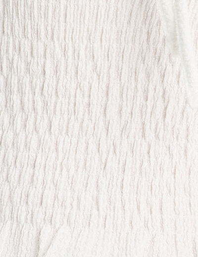Débardeur smocké blanc femme