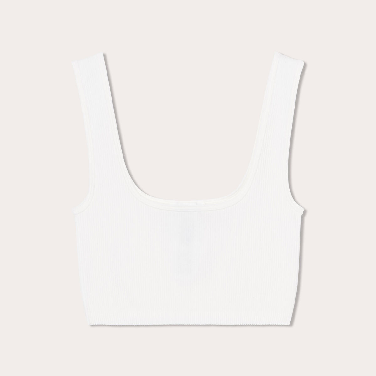 D&eacute;bardeur cropped c&ocirc;tel&eacute; ecru femme