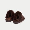 Chaussons fausse fourrure marron fonc&eacute; femme