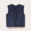 Gilet sans manches velours bleu marine femme