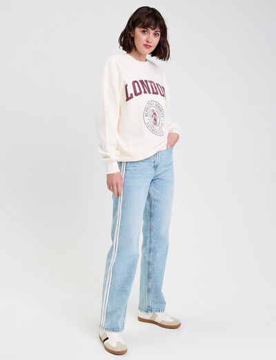 Jean droit taille standard denim triple stone femme