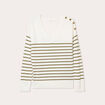 Pull manches longues col en V vert olive femme