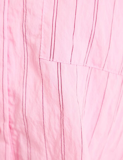 Chemise ample cropped effet boule rose femme