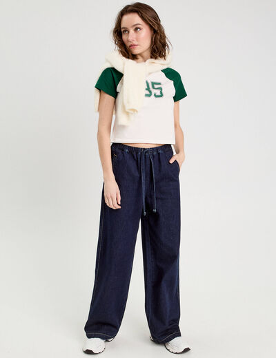 T-shirt manches courtes ecru femme
