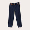 Jeans chino avec ceinture denim brut femme