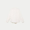 Chemise col montant manches longues ecru femme