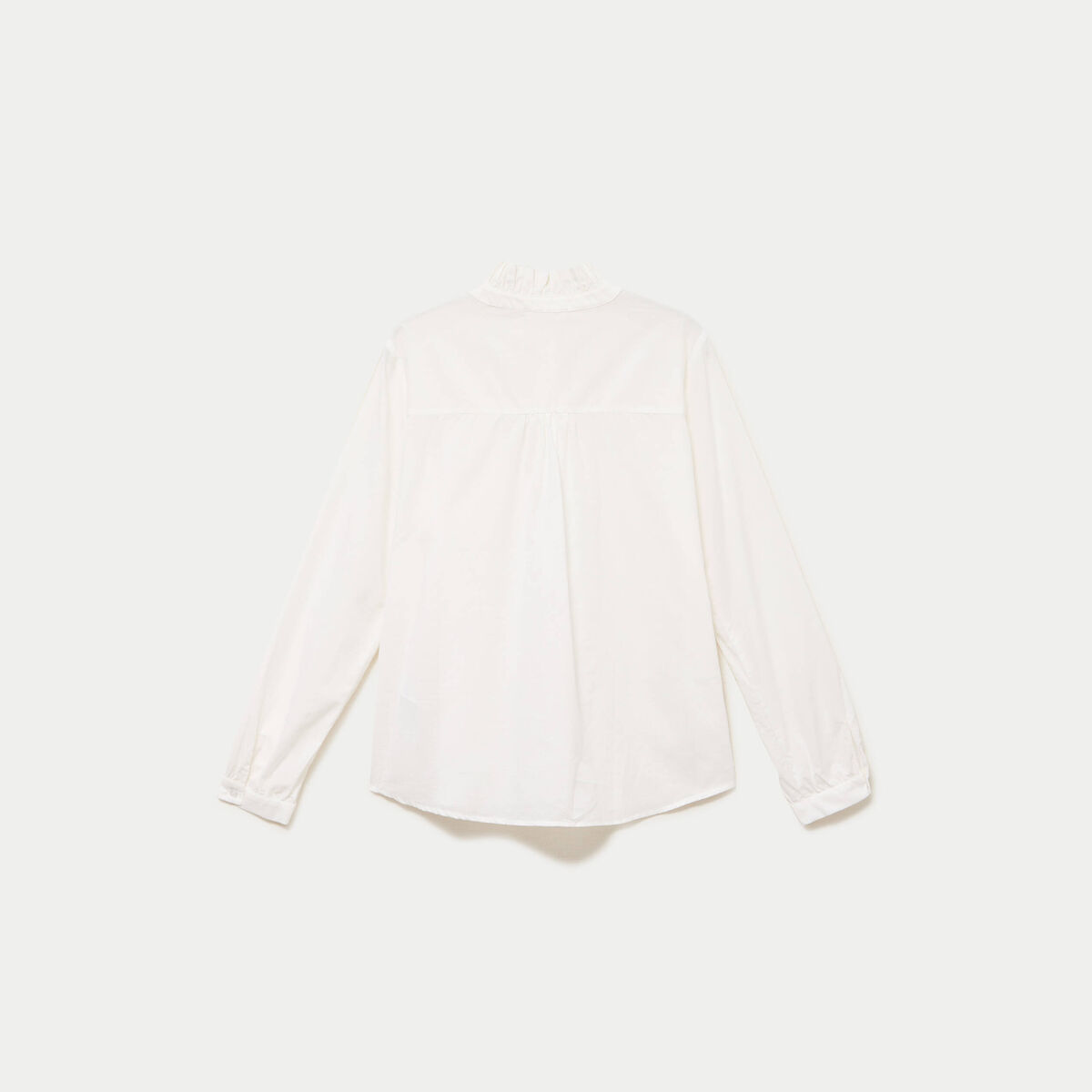 Chemise col montant manches longues ecru femme