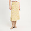 Jupe midi droite boutonnée blanc femme