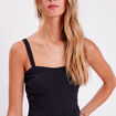 Débardeur bustier gauffré noir femme