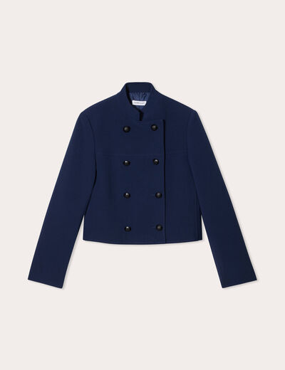 Veste cintrée boutons bleu marine femme