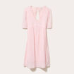 Robe évasée col V doublure viscose rose femme