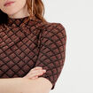 T-shirt col montant bordeaux femme