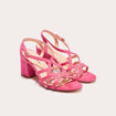 Sandales &agrave; talons d&eacute;croch&eacute;s rose femme