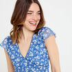 Robe ajust&eacute;e courte d&eacute;collet&eacute; dentelle bleu femme