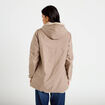 Parka r&eacute;versible 3/4 &agrave; capuche beige femme