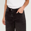 Bermuda large en jean denim noir femme