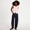Gilet sans manches cropped rose clair femme