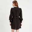 Robe droite ceinturée noir femme