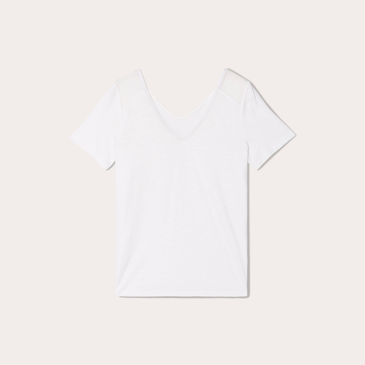 T-shirt manches courtes ecru femme