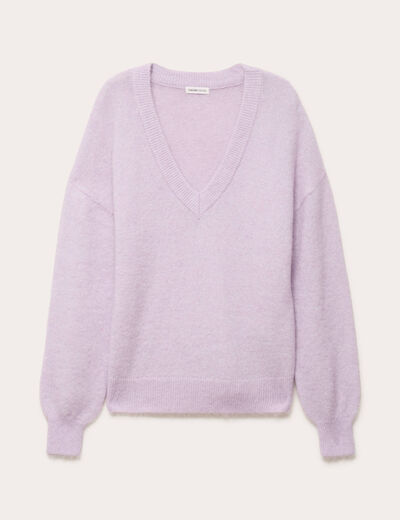 Pull duveteux parme femme