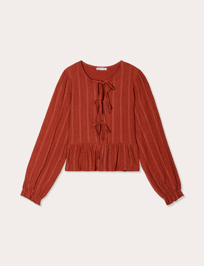 Blouse manches longues vieux rose femme