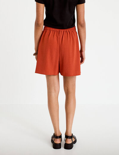 Jupe-short &eacute;vas&eacute;e courte orange fonc&eacute; femme