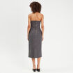 Robe bustier moulante en jean denim gris femme