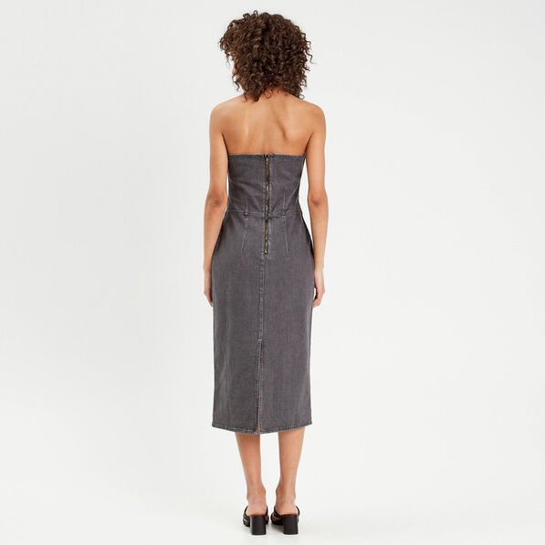 robe bustier moulante en jean denim gris femme Robe bustier moulante en jean denim gris femme