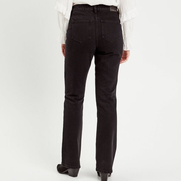 jeans flare poches plaquees denim noir femme Jeans flare poches plaquées denim noir femme