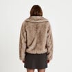 Manteau fausse fourrure taupe femme