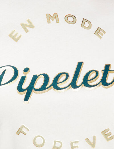 T-shirt manches courtes ecru femme