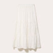 Jupon long &eacute;vas&eacute; avec broderie blanc femme
