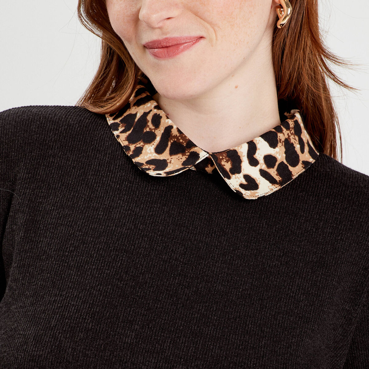 Pull manches longues noir femme