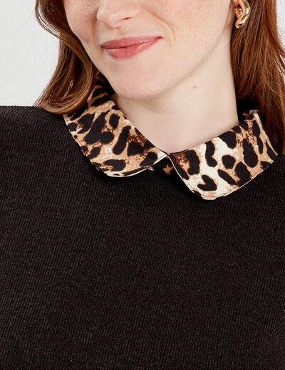 Pull manches longues noir femme