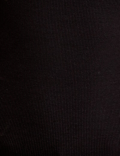 T-shirt cintr&eacute; col bateau noir femme