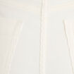 Pantalon taille haute velours ecru femme