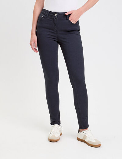Jeans slim 5 poches bleu marine femme